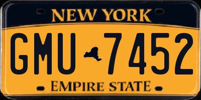 NY license plate GMU7452