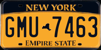 NY license plate GMU7463