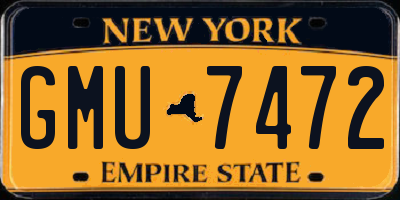 NY license plate GMU7472