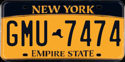 NY license plate GMU7474