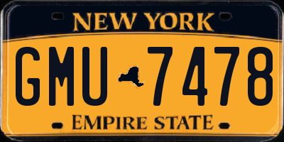 NY license plate GMU7478