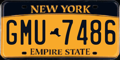 NY license plate GMU7486