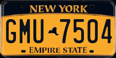 NY license plate GMU7504