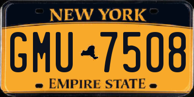NY license plate GMU7508