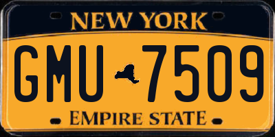 NY license plate GMU7509