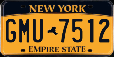 NY license plate GMU7512