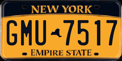 NY license plate GMU7517