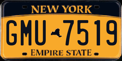 NY license plate GMU7519