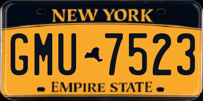 NY license plate GMU7523