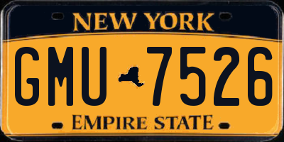 NY license plate GMU7526