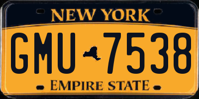 NY license plate GMU7538