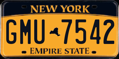 NY license plate GMU7542