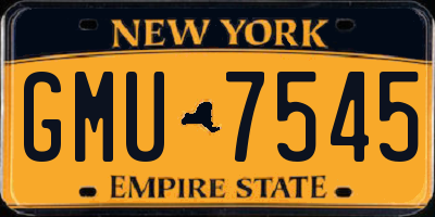 NY license plate GMU7545