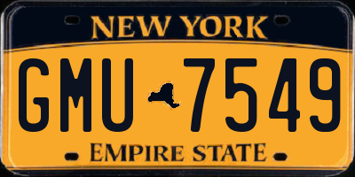 NY license plate GMU7549
