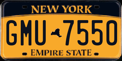 NY license plate GMU7550