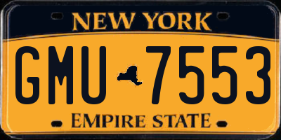 NY license plate GMU7553