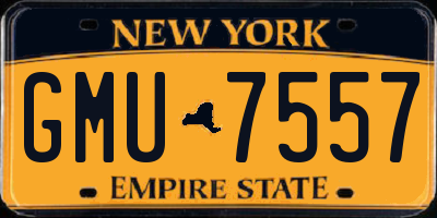 NY license plate GMU7557