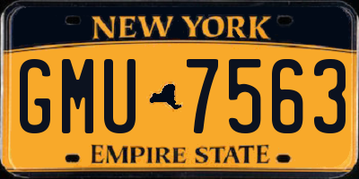 NY license plate GMU7563