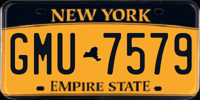 NY license plate GMU7579