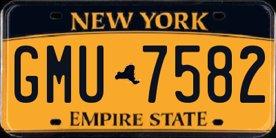 NY license plate GMU7582