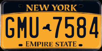 NY license plate GMU7584