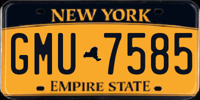 NY license plate GMU7585