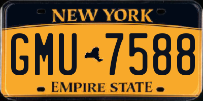 NY license plate GMU7588