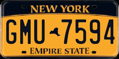 NY license plate GMU7594