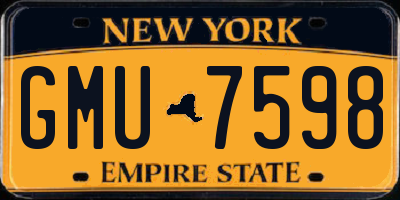 NY license plate GMU7598