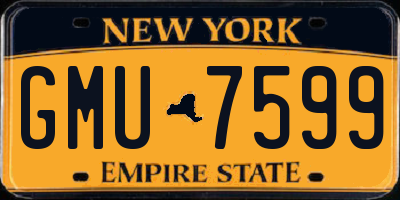 NY license plate GMU7599