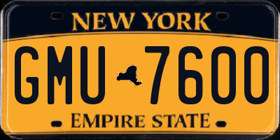 NY license plate GMU7600
