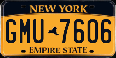 NY license plate GMU7606