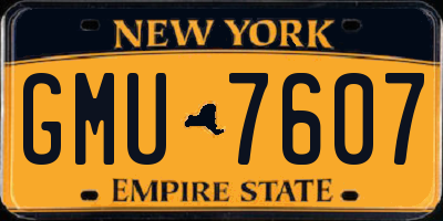 NY license plate GMU7607