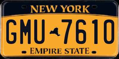 NY license plate GMU7610