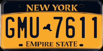 NY license plate GMU7611