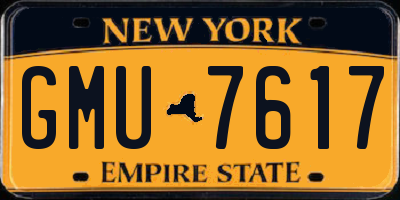NY license plate GMU7617