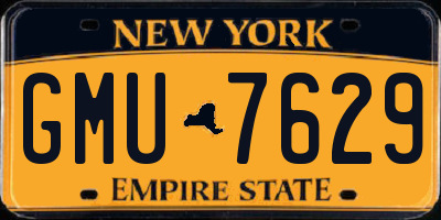 NY license plate GMU7629
