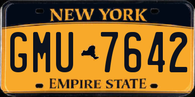 NY license plate GMU7642