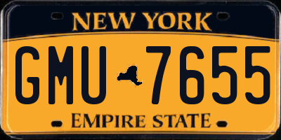 NY license plate GMU7655
