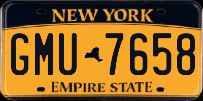 NY license plate GMU7658
