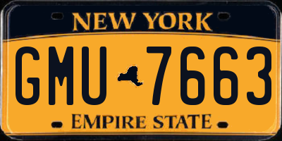 NY license plate GMU7663