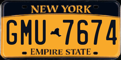 NY license plate GMU7674