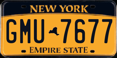 NY license plate GMU7677