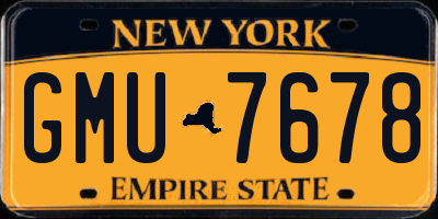 NY license plate GMU7678