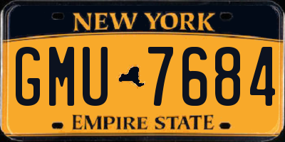 NY license plate GMU7684