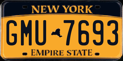 NY license plate GMU7693