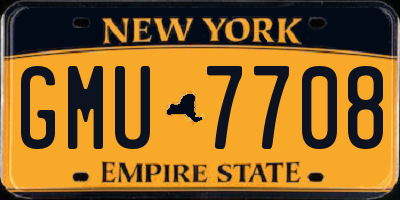 NY license plate GMU7708