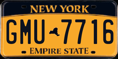 NY license plate GMU7716