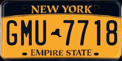 NY license plate GMU7718