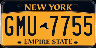 NY license plate GMU7755